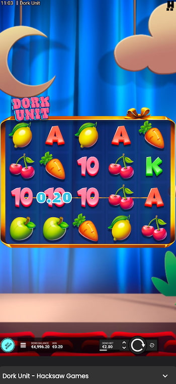 dork unit slot as seen on mobile at lucky block