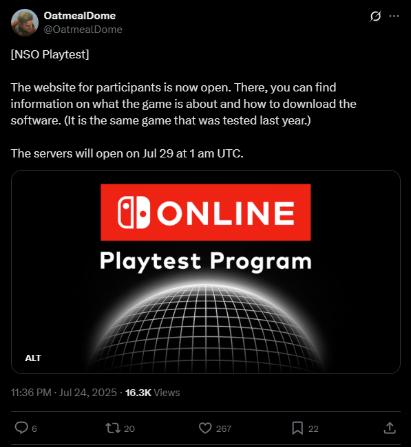The NSO playtest hints at a Nintendo Direct this week.