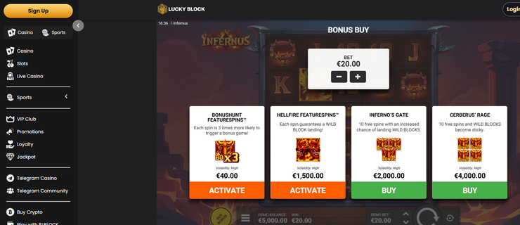infernus_luckyblock_slot review