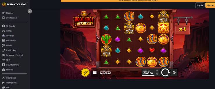 instant casino hoot_shot_the sherriff slot review