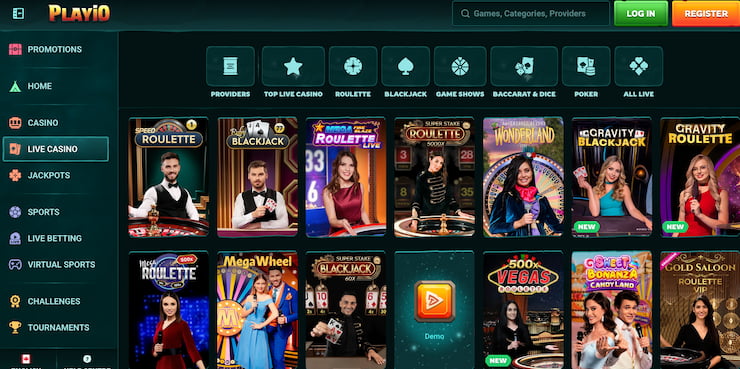 live dealer games at playio canada online casino