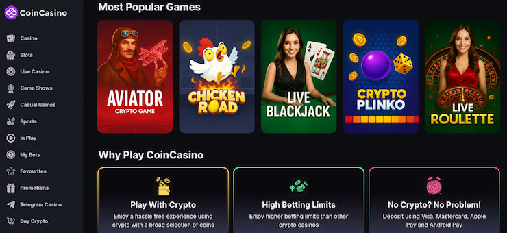popular games available at coin casino telegram casino