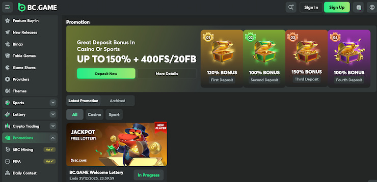 promotional lineup at bc.game anonymous bitcoin casino