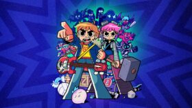 Scott Pilgrim EX cover art featuring Scott, Ramona, and other characters from the game.
