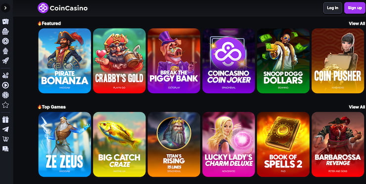 slots selection at the top-ranked no kyc crypto casino, coincasino