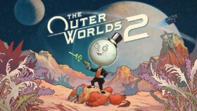 Cover art for The Outer Worlds 2 featuring the series' moonman