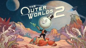 Cover art for The Outer Worlds 2 featuring the series' moonman