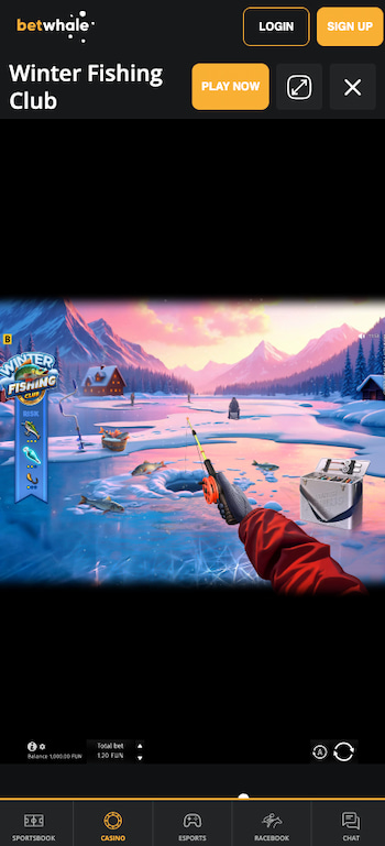 winter fishing club as seen on betwhale mobile app