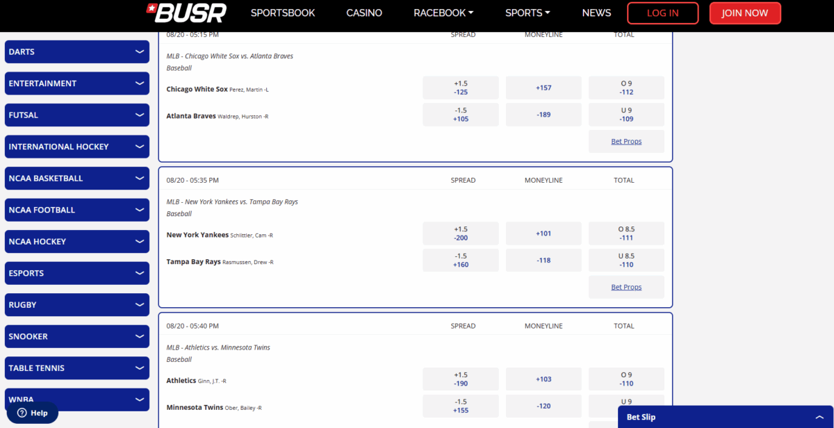 BUSR Georgia Braves Odds