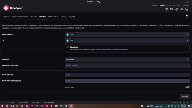 CoinPoker Payouts Page