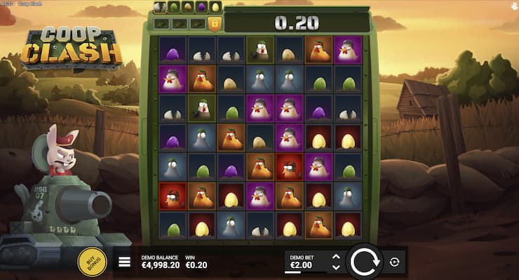 Gameplay shown via our Coop Clash Slot review 