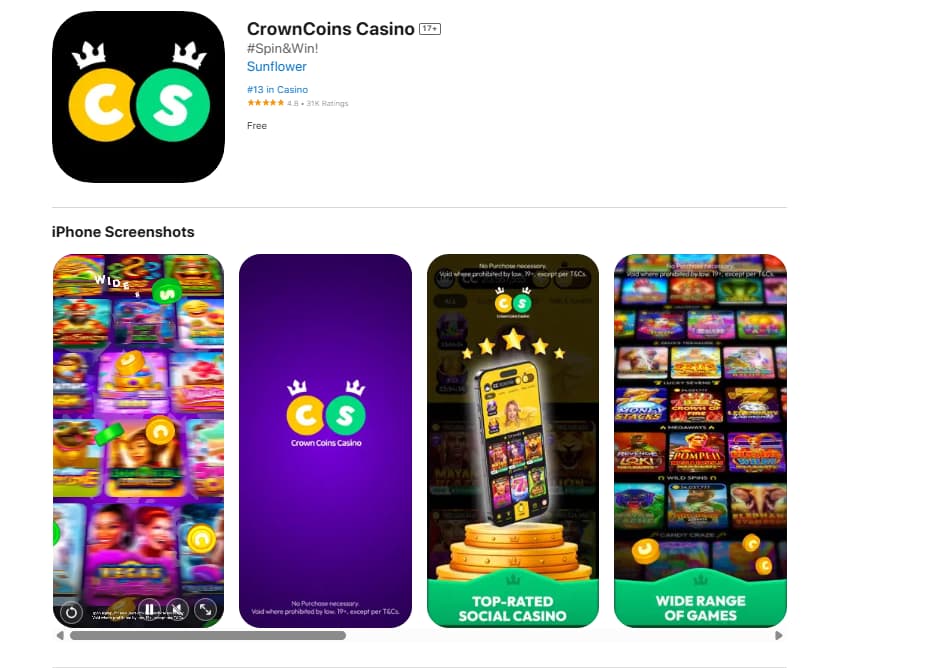 Crown Coins Casino App Score