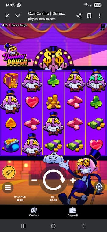 A mobile image from our Donny Dough slot review 