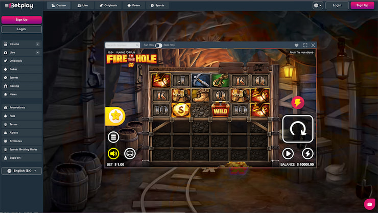 A look at the Fire In The Hole slot at Betplay 