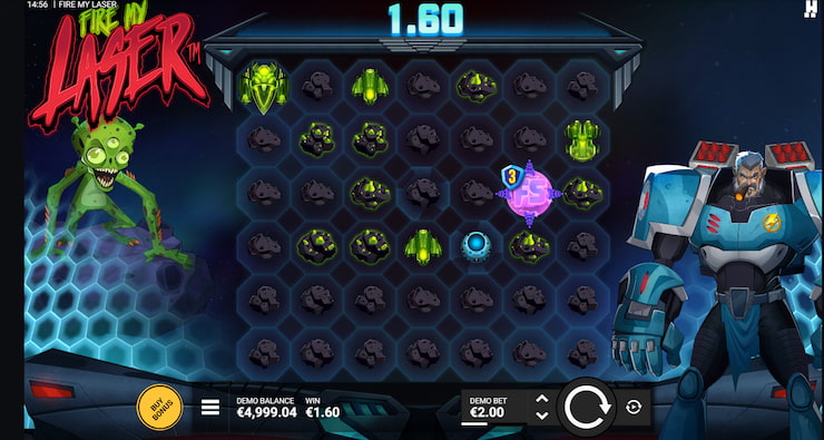 An image of gameplay from our Fire My Laser slot review