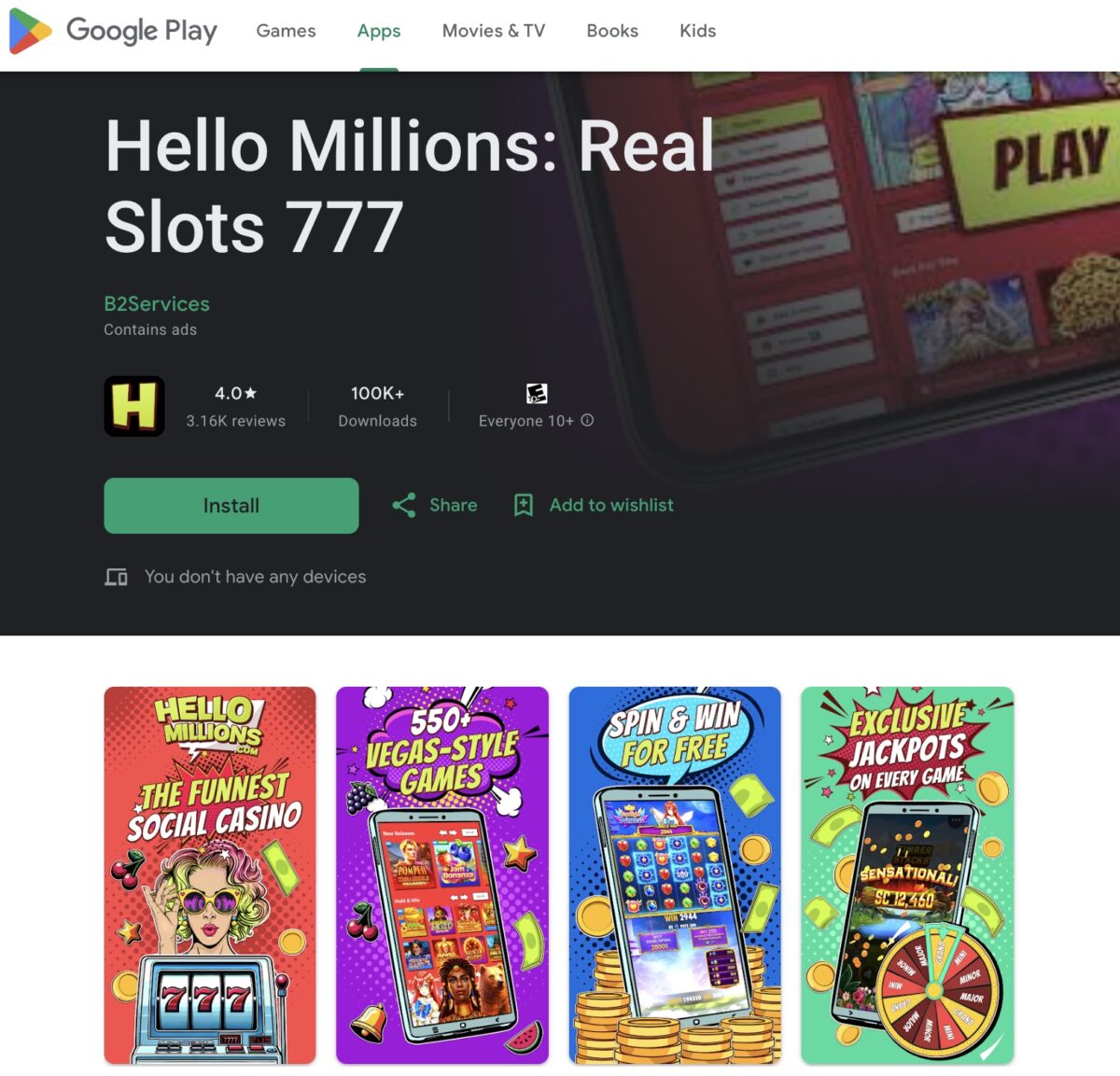 Hello Millions Android App Google Play Store