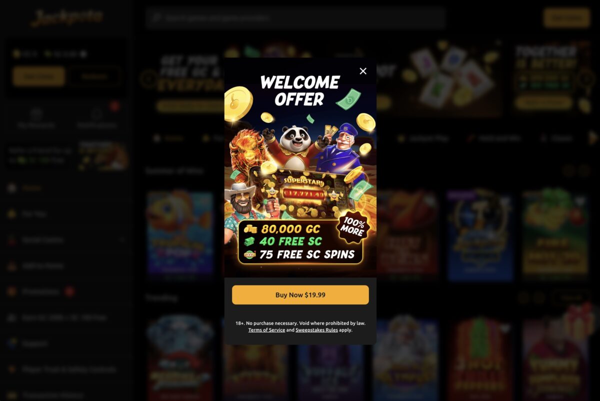 Jackpota Welcome Offer Social Casino