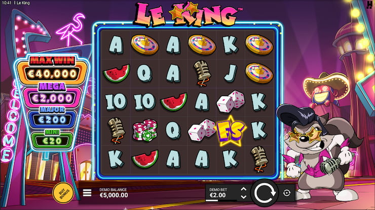 A screenshot from our Le King slot review process