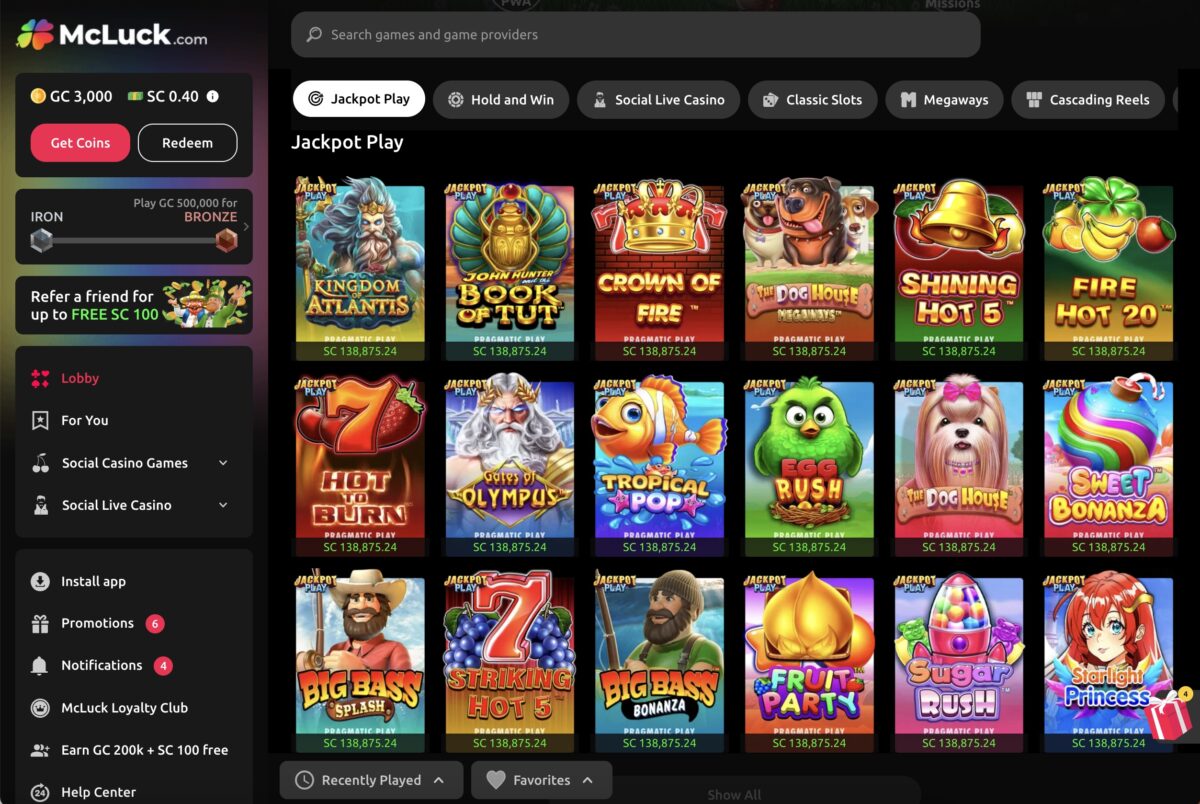 McLuck Jackpot Play Social Casino