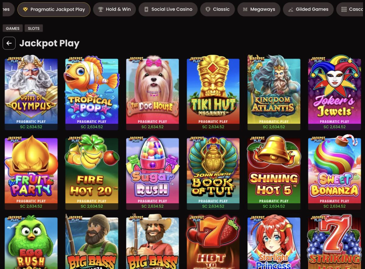 Screenshot of Jackpot Play Slots at Mega Bonanza