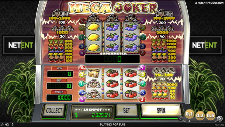 A screenshot from our Mega Joker slot review