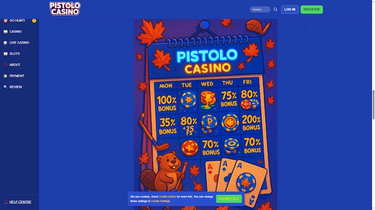 Pistolo Casino Promotions Calendar