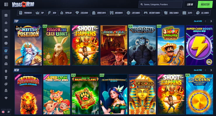 Vegas Hero Casino free spins bonus