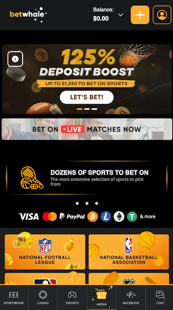 Mobile betting at BetWhale