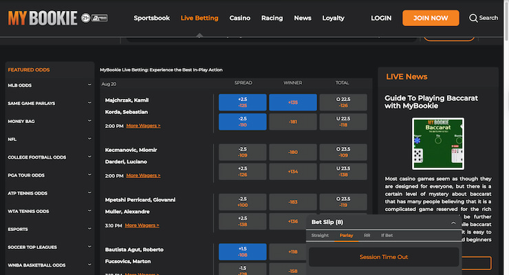MyBookie Live Betting