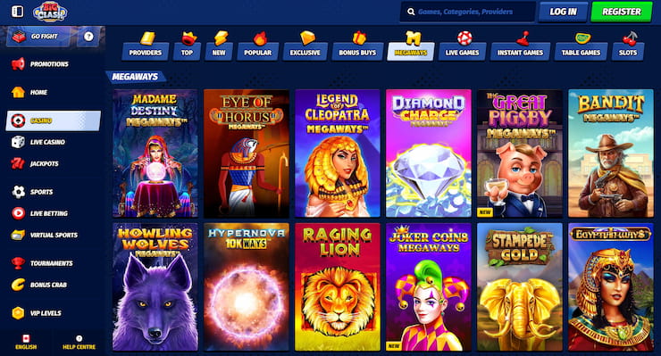Big Clash Casino megaways games
