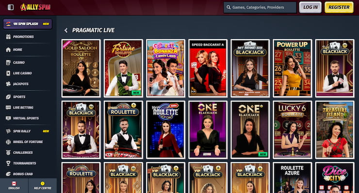 Ally Spin Casino live games