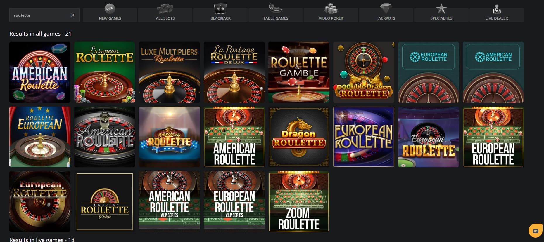 BetWhale Casino - American Roulette