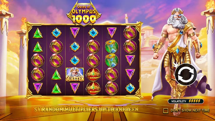 An image of Gates of Olympus 1000, a top Pragmatic Play slot.