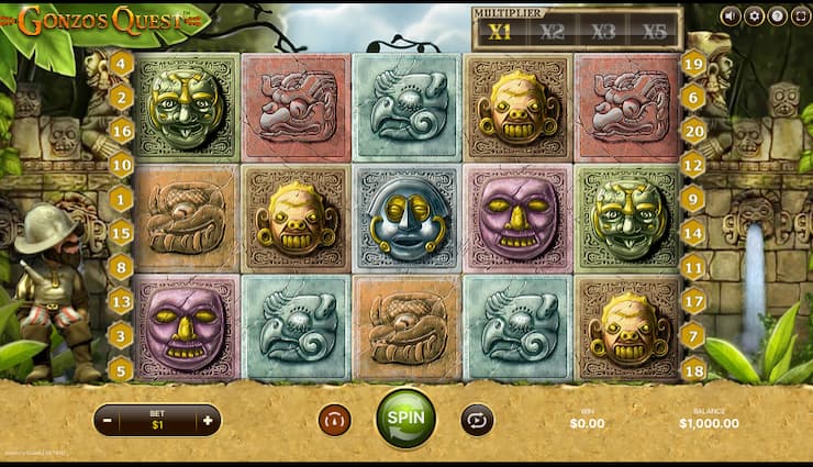 An image of a leading slot title from NetEnt, Gonzo's Quest.