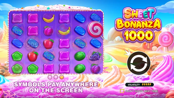 An image of the Pragmatic Play slot Sweet Bonanza 1000.