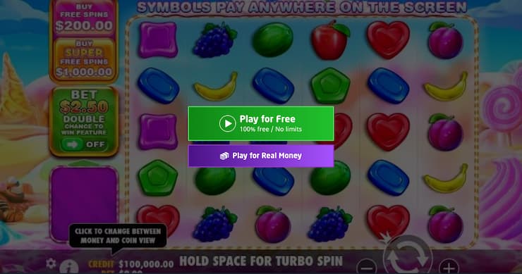 An image of a free play game of the Sweet Bonanza 1000 Pragmatic Play slot.