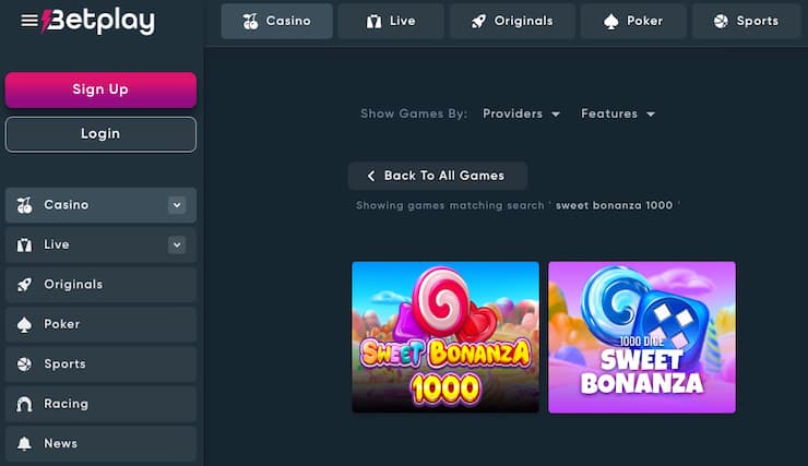 An image of Sweet Bonanza 1000 games at Betplay.io.