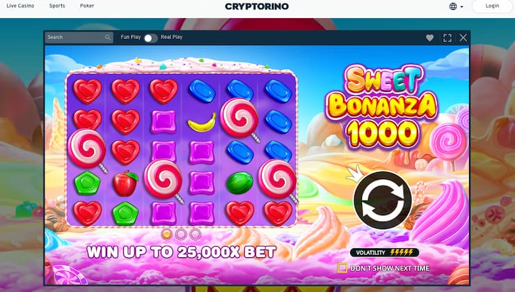 An image of Sweet Bonanza 1000 at Cryptorino.