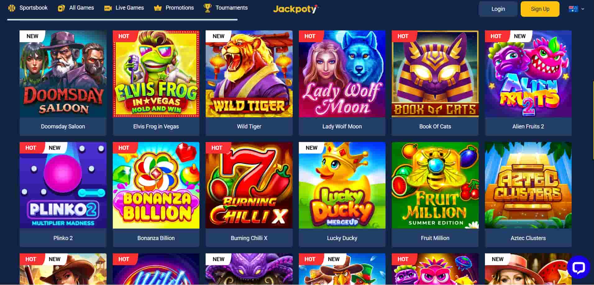 A preview of the live casino games at Jackpoty