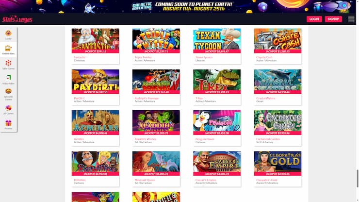 slots of vegas credit card casino