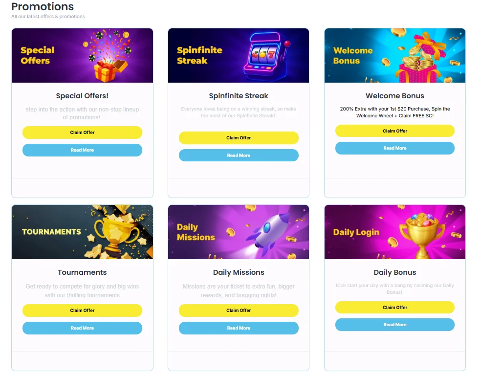 Spinfinite Promos and Perks