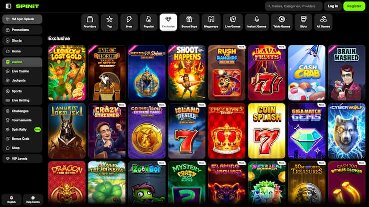 Spinit Casino Exclusive Games