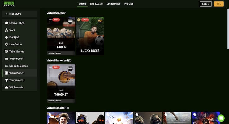 Wild Casino Bonus Codes Virtual Sportsbook