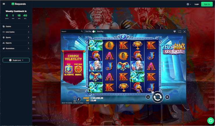 What the Zeus vs Hades slot review looked like at Betpanda