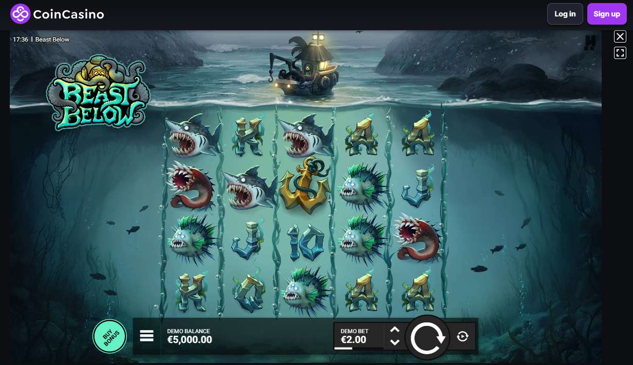 An image of Beast Below at CoinCasino, a top option according to our Beast Below slot review.