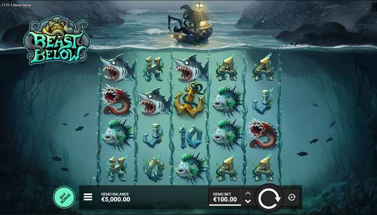 An image of the Beast Below slot via our Beast Below slot review.