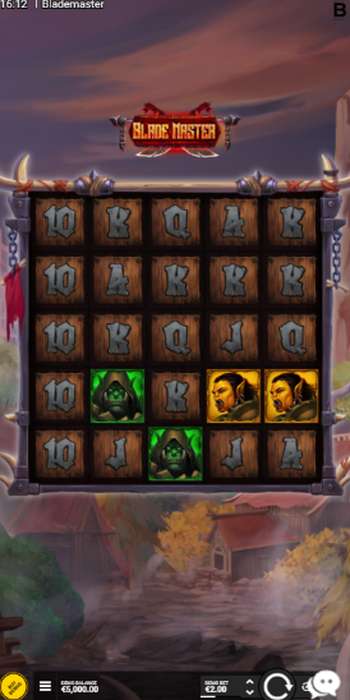 A mobile image of the game from our Blademaster slot review