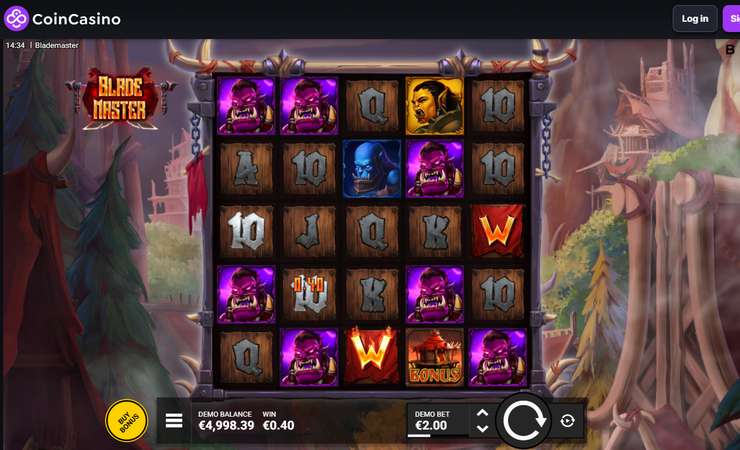 An image from our Blademaster slot review from CoinCasino