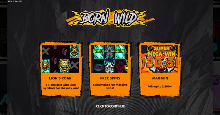 An image of the Born Wild slot taken during our Born Wild slot review