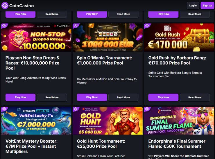 coin_casino screenshot of slot promos during our Barrel Bonanza slot review